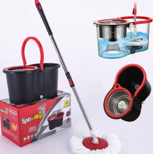 New 360 Degree Auto Spin Dry Mop Set Durable Plastic Stainless Steel Home Appliances Cleaning Laundry On Carousell