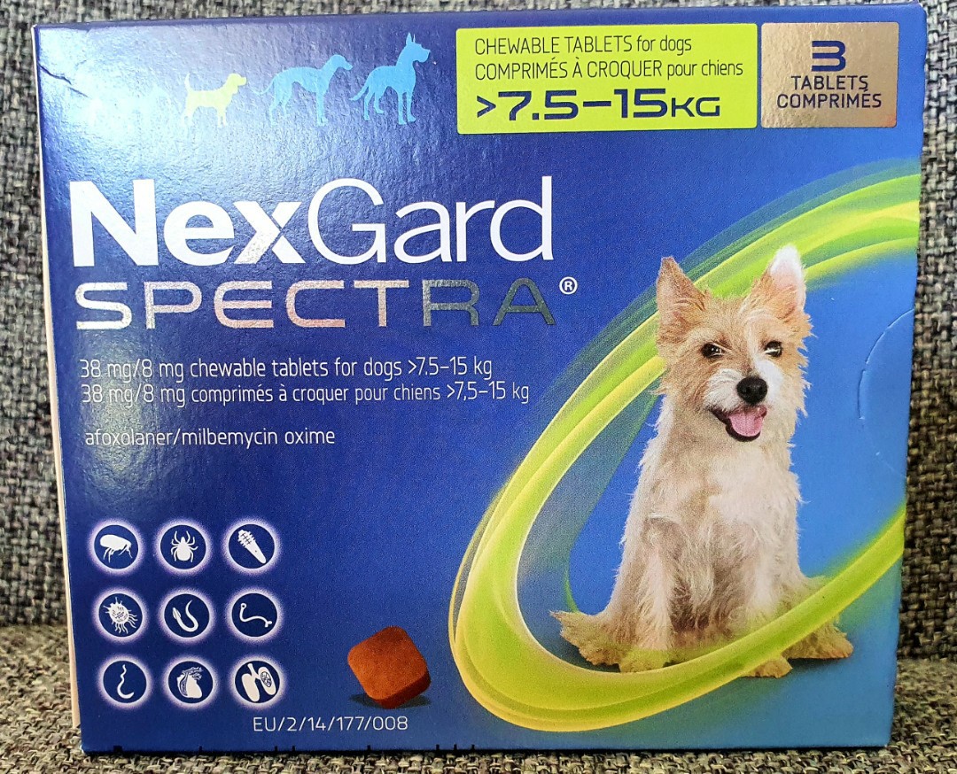 Nexgard Spectra medium 7.5kg-15kg, Pet Supplies, Homes & Other Pet Accessories on Carousell