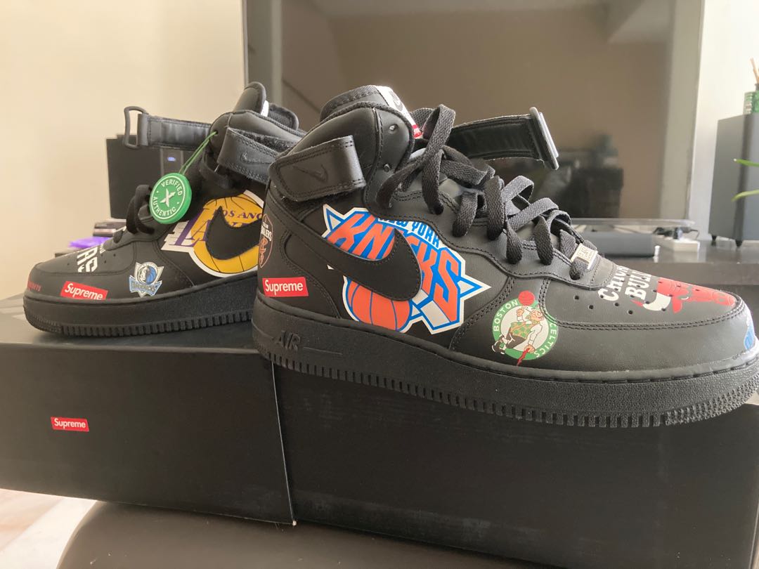 air force 1 mid supreme nba black