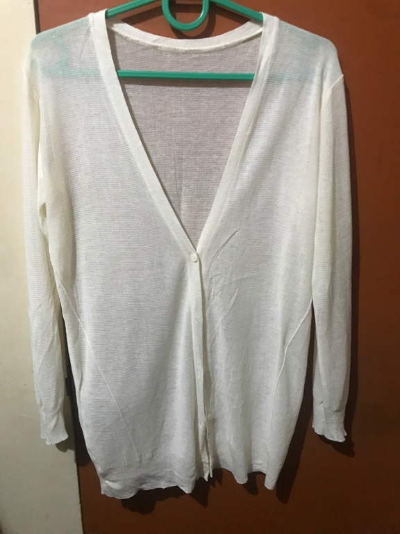white see through cardigan
