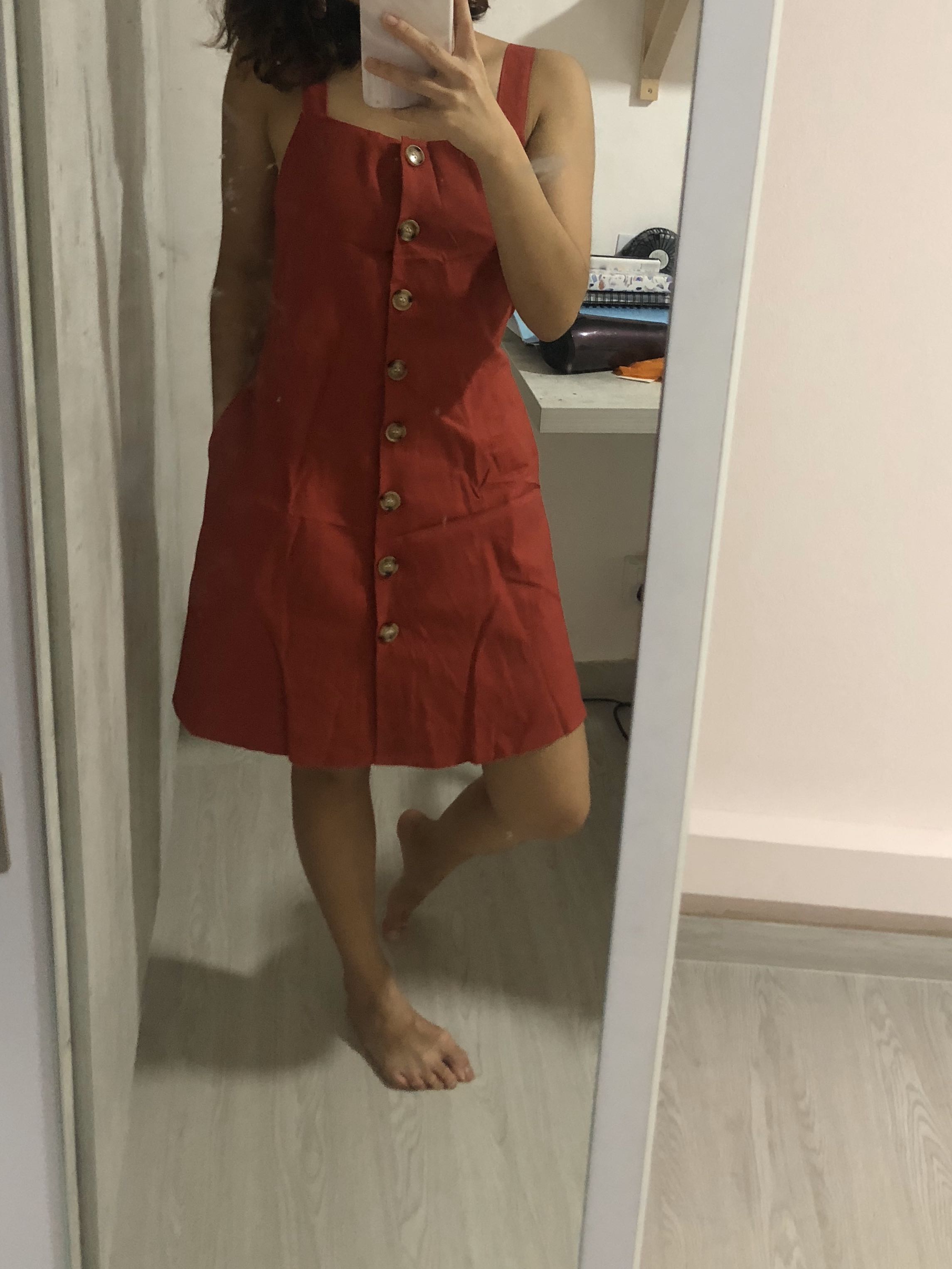 red camisole dress
