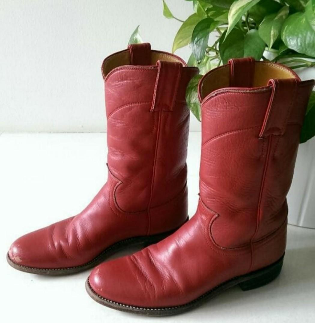 Red Cowboy Boots, Women's Fashion 