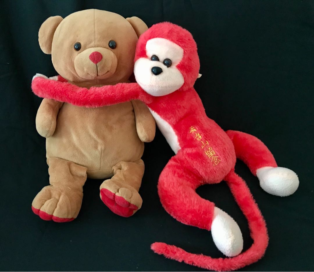 red monkey stuffed animal