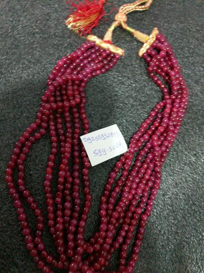 Red ruby hotsell beads necklace