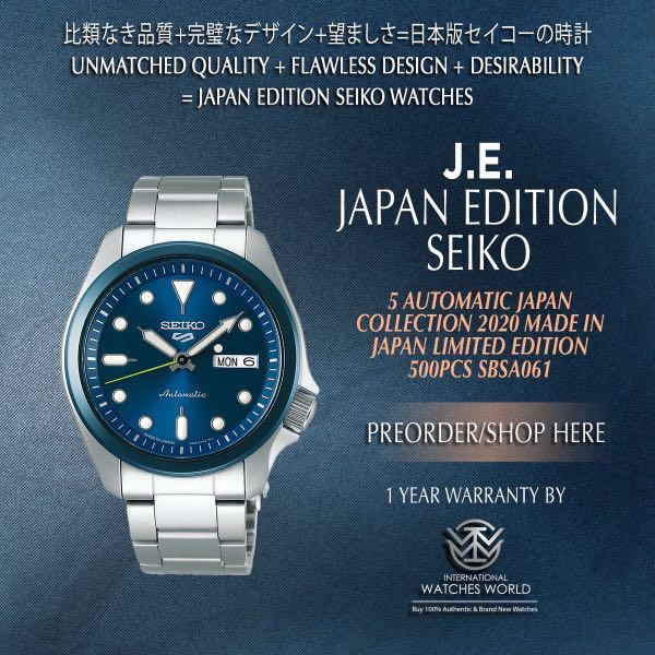 SEIKO JAPAN EDITION 5 SPORTS AUTOMATIC JAPAN BLUE 2020 SBSA061 LIMITED  EDITION 500 PCS, Mobile Phones & Gadgets, Wearables & Smart Watches on  Carousell