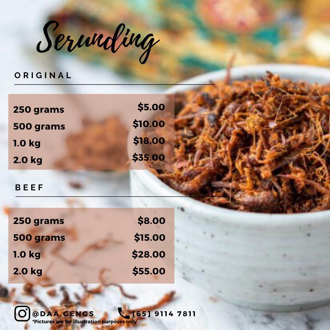 Serunding Daging Food Drinks Local Eats On Carousell