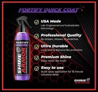 SHINE ARMOR FORTIFY QUICK COAT - CERAMIC COATING - CAR WASH POLISH SPRAY - WATERLESS CAR WASH & WAX