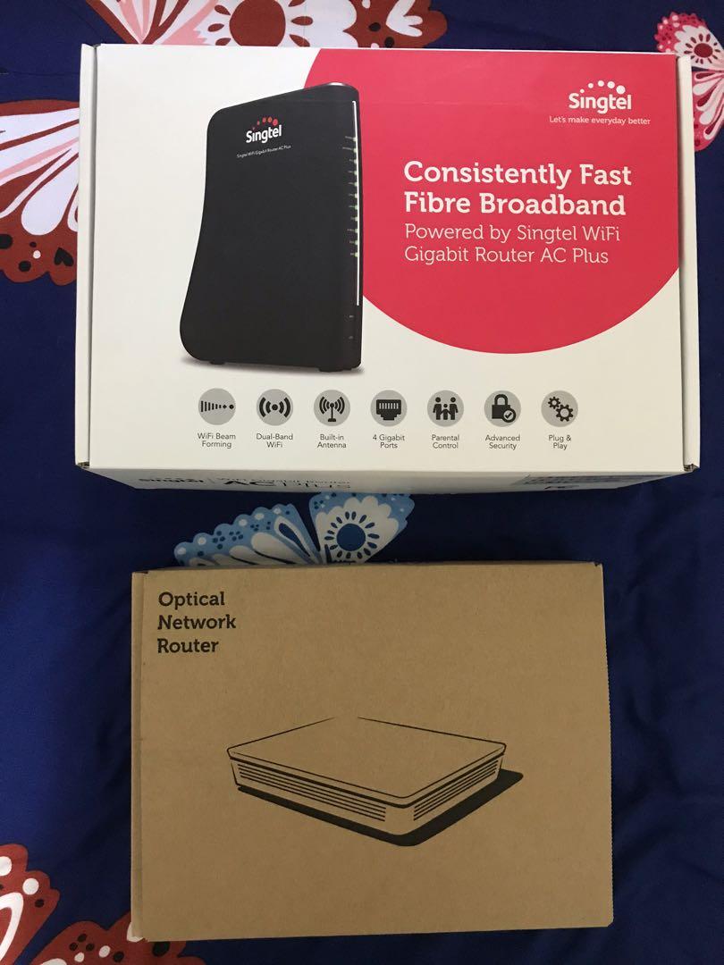 SingTel Gigabyte Router + Optical Network Router, Electronics, Computer ...