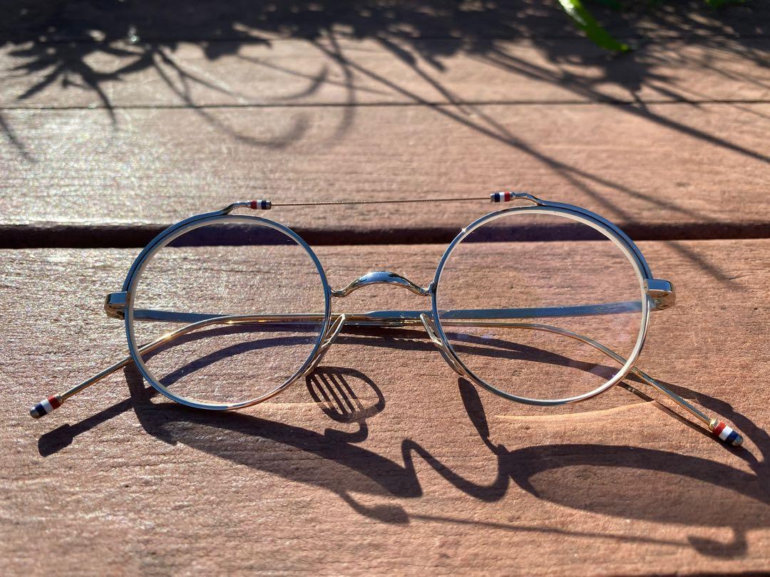 美品 THOM BROWNE メガネ TBX910-41-02 サングラス THOM BROWNE/トムブラウンTBX910 02 41sizeSLV-GLDメガネフレーム-国内