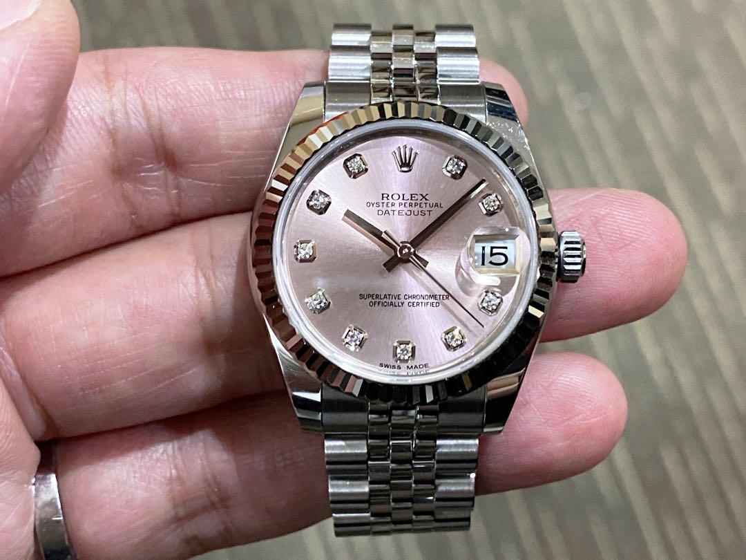 Rolex datejust on sale 31 pink dial