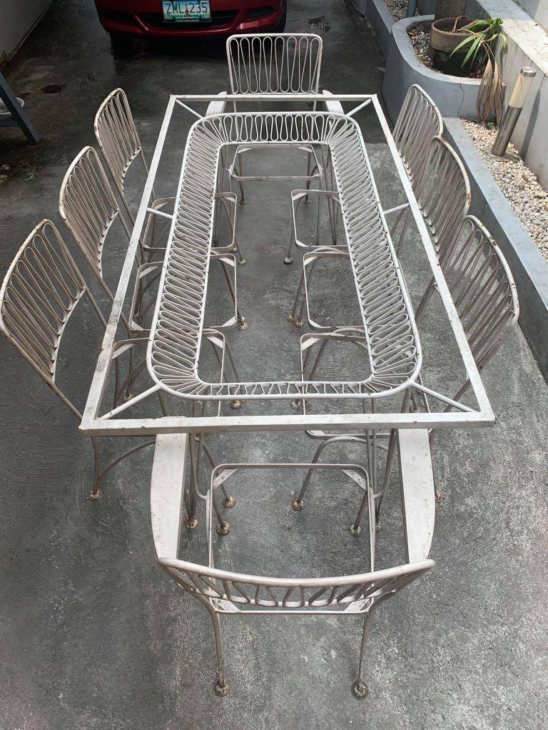 Vintage garden set tables and chairs for sale (7 seater)