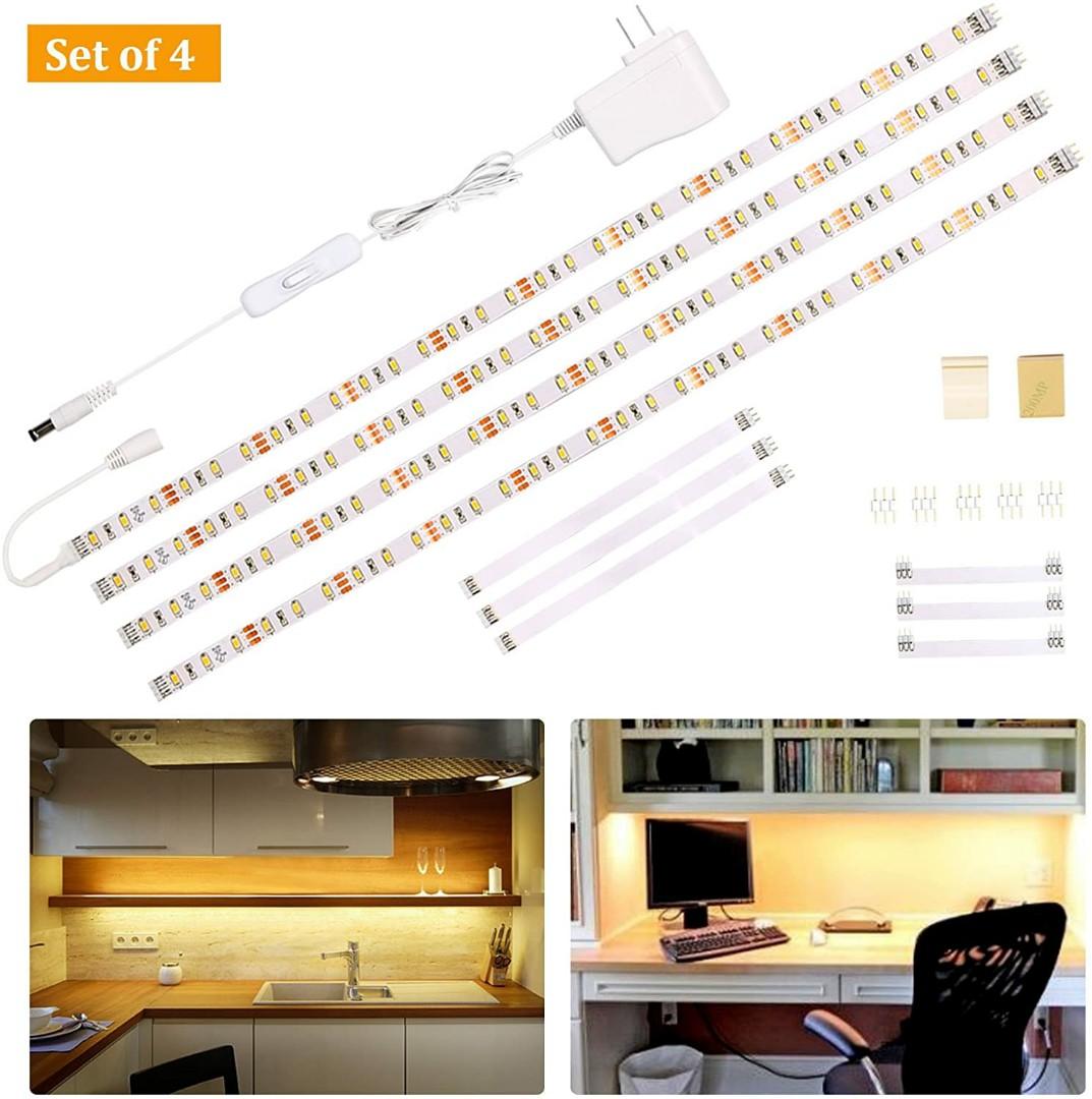 Wobane Under Cabinet Lighting Kit Flexible Led Strip Lights Bar Under Counter Lights For Kitchen Cupboard Desk Monitor Back Shelf 6 6 Feet Tape Light Set Ul Listed 120 Leds 1100lm 2700k Warmwhite Electronics Others On Carousell