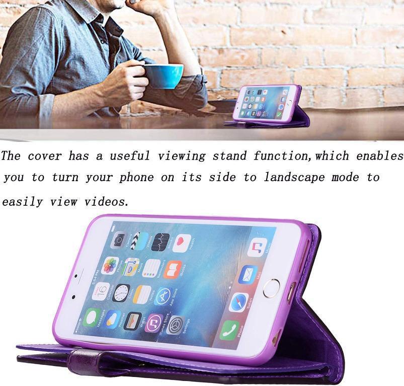 Zcdaye Wallet Case For Iphone 7 Plus 8 Plus Premium Magnetic Closure Zipper Pocket Stand Function Folio Pu Leather Flip Cover Inner Soft Tpu Case For Iphone 7 Plus 8 Plus 5 5 Purple Electronics Others On