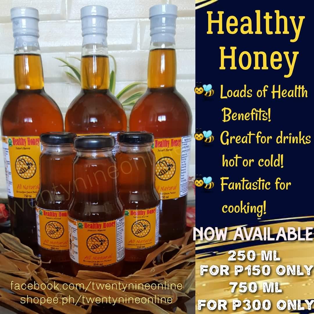 100% PURE HONEY (Category: Health Food, Drinks & Tonics) located in Las Pinas. Submitted by margarettescloset (Listing ID 1020887168, Image 1). Description: 250 ml 150 750 ml 300.