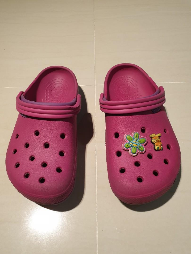 $8 preloved pink Crocs Shoes , size 3 