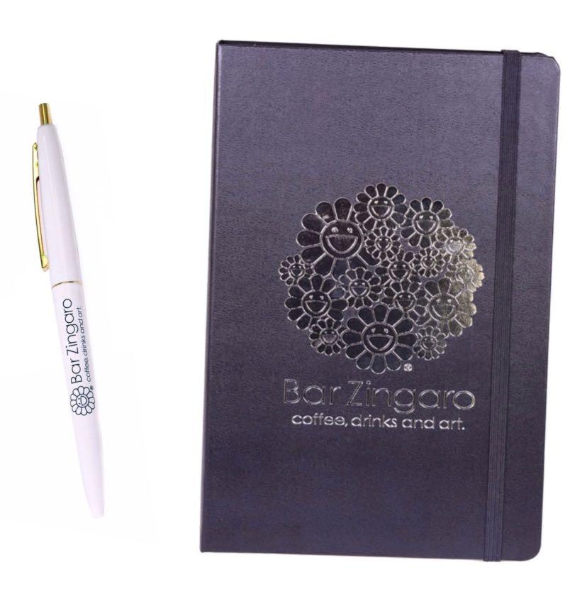 【レア！！】Bar Zingaro x MOLESKINE Notebook 正貨日本村上隆花花MOLESKINE筆記簿及BIC原子筆套裝Bar Zingaro x