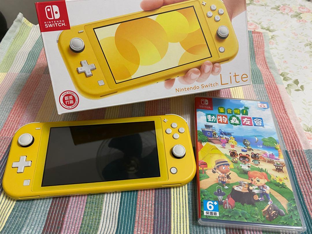 黃色Nintendo Switch Lite + 動物森友會(中文版), 遊戲機, 電子遊戲機 