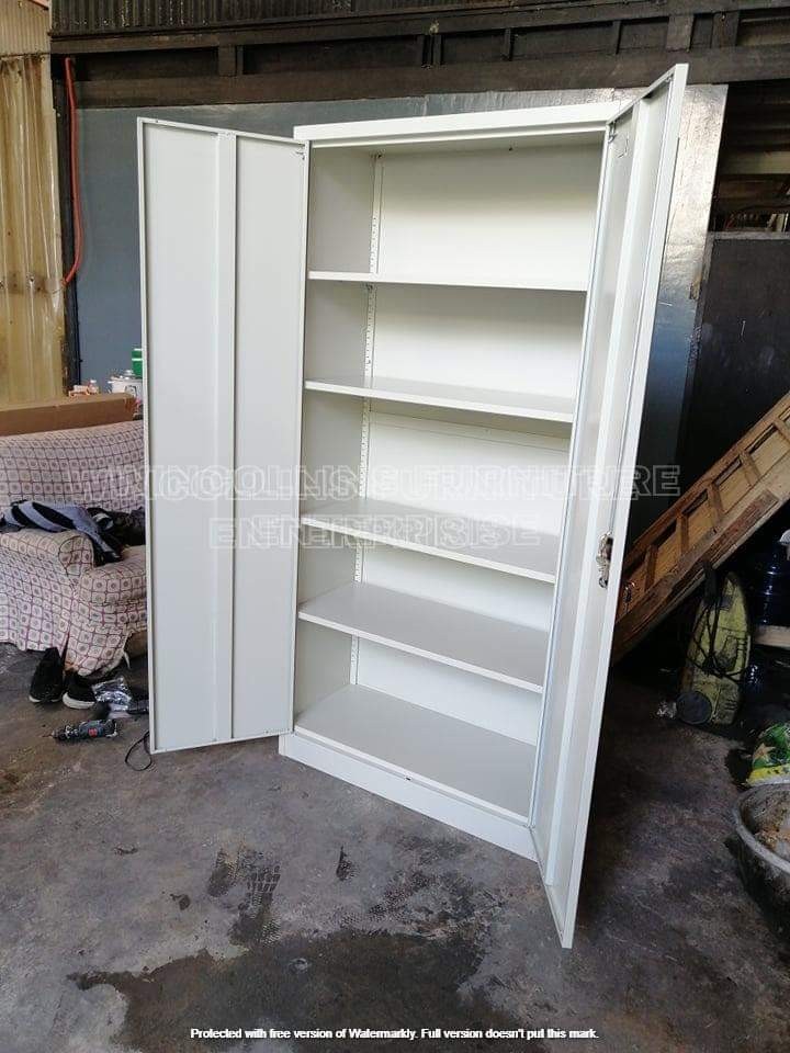 Swing Glass Door With Lock 5 Layer Steel Cabinets Home Furniture Furniture Fixtures Shelves Drawers On Carousell