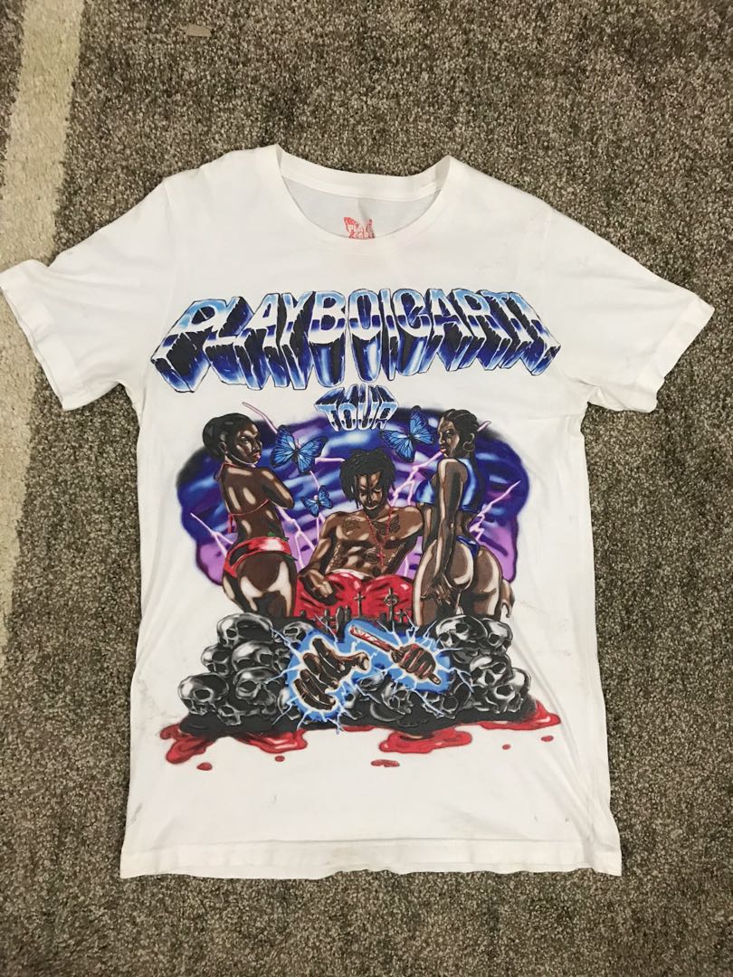 Awge x playboi carti tour tee Men s Fashion Tops Sets Tshirts