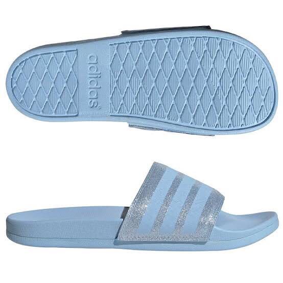 Adidas Baby Blue Slides, Women's 