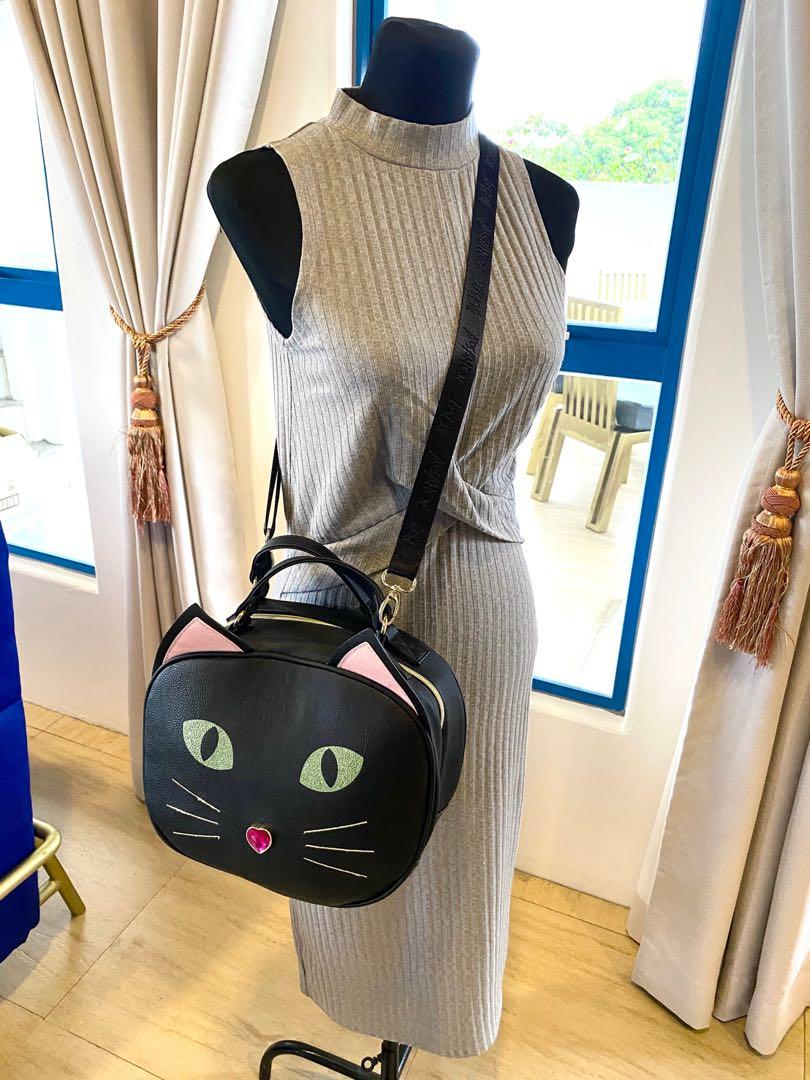 Betsey johnson black cat purse sale