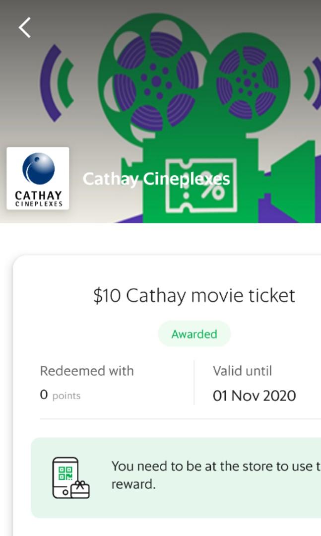 Cathay Grab Cinema E Tickets Entertainment Gift Cards Vouchers On Carousell Active cathay cinema movie deals, updated march 2021. carousell