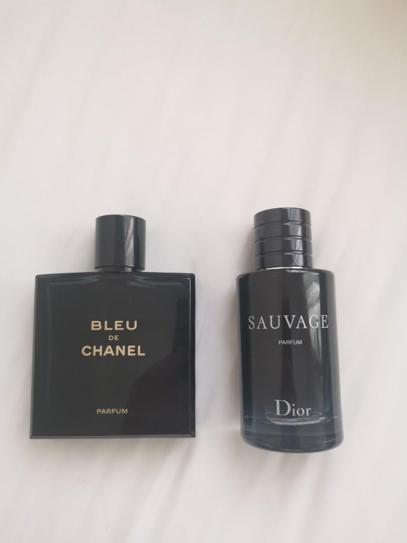 Chanel Bleu Parfum & Dior Sauvage Parfum, Beauty & Personal Care