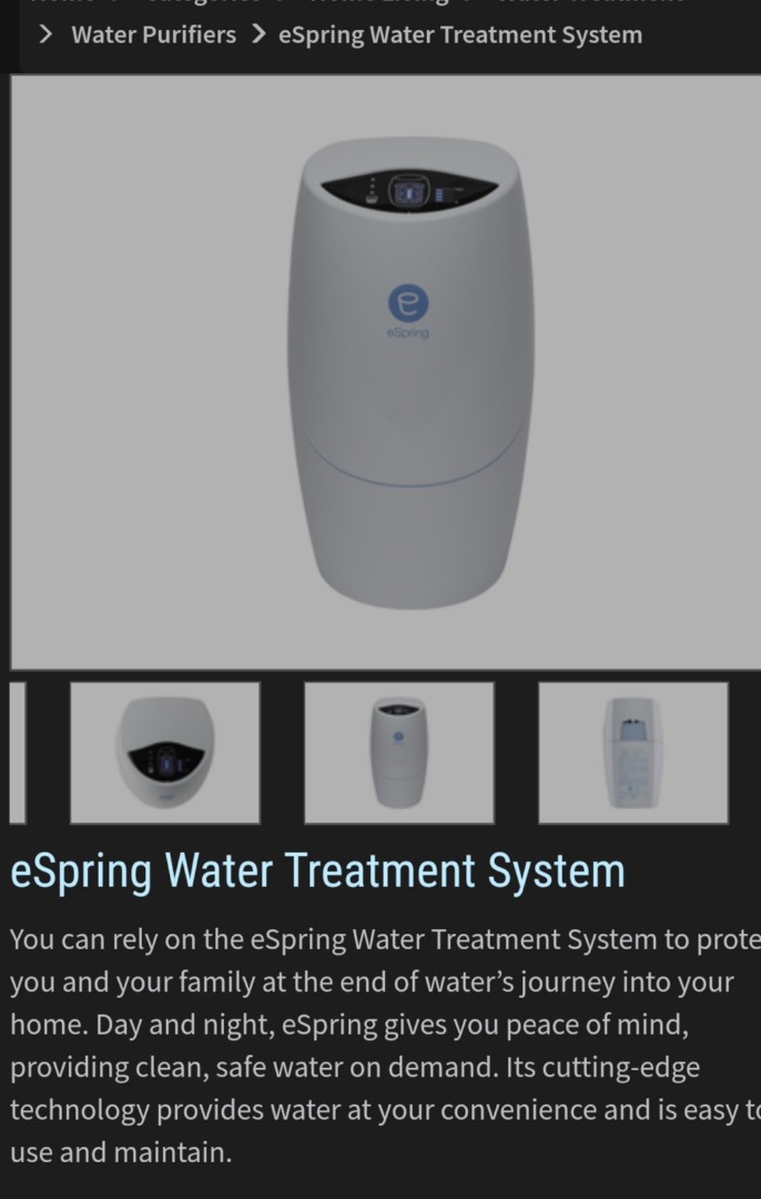 Espring water filter, TV & Home Appliances, Kitchen Appliances, Water ...