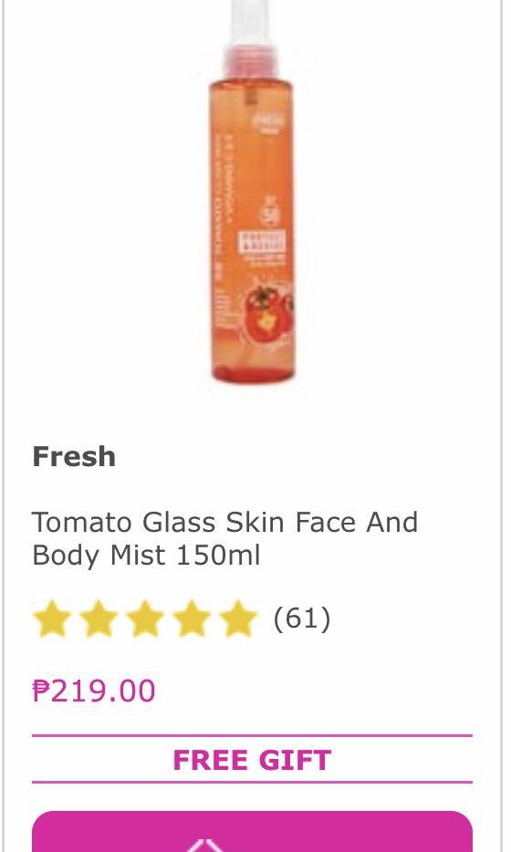 FRESH SKINLAB Tomato Glass Skin Face and Body Mist, Beauty & Personal