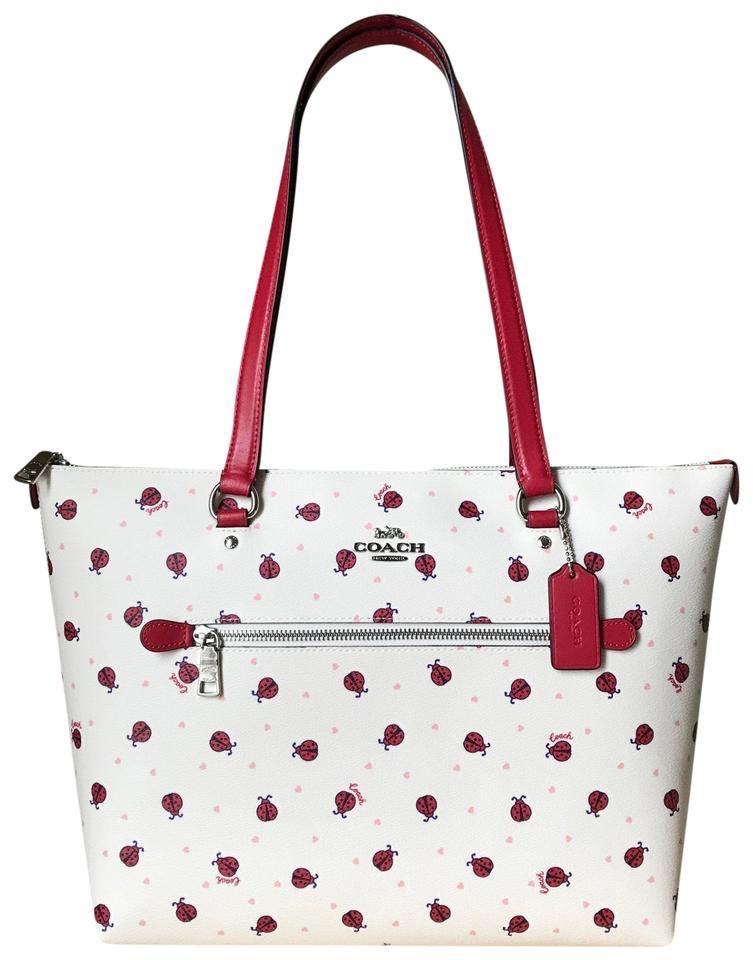 coach gallery tote with ladybug print