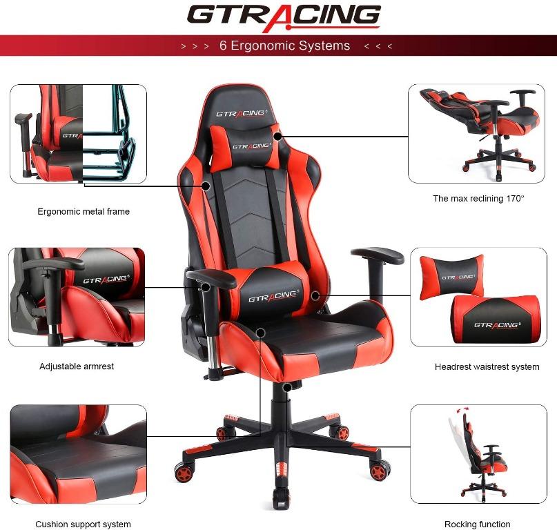 Gtracing red and hotsell black gaming chair