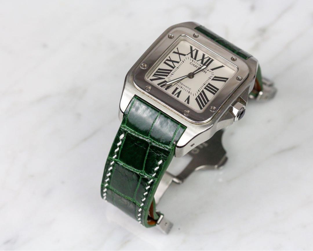 Cartier tank clearance green strap