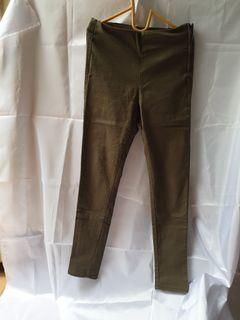 High waist jeans - H&M hijau army