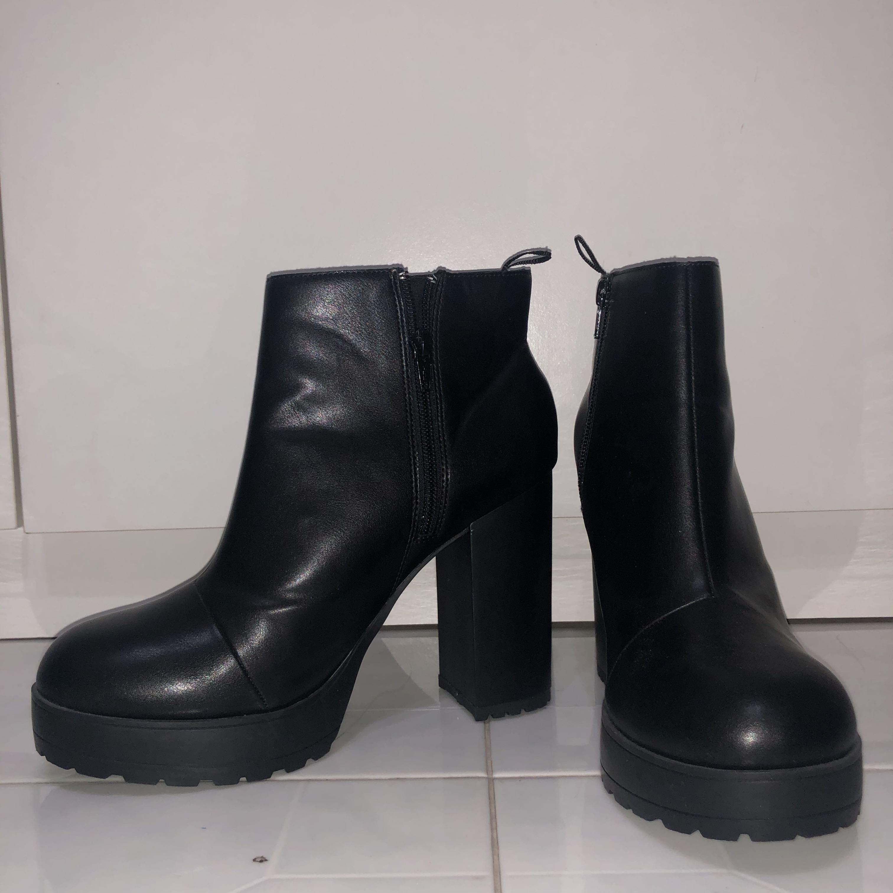 black heeled boots h&m