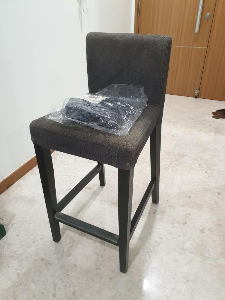 IKEA HENRIKSDAL Bar stool with backrest frame, 74 cm, Furniture & Home Living, Furniture, Chairs