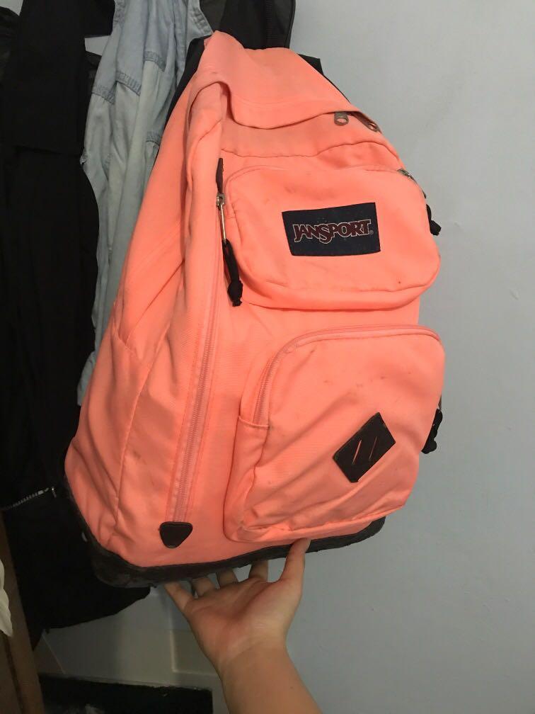 jansport peach backpack