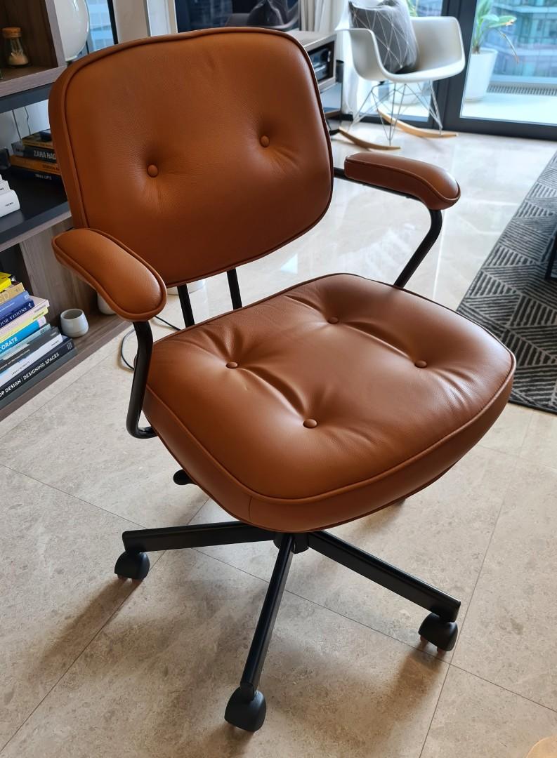 leather office chair  ikea alefjall