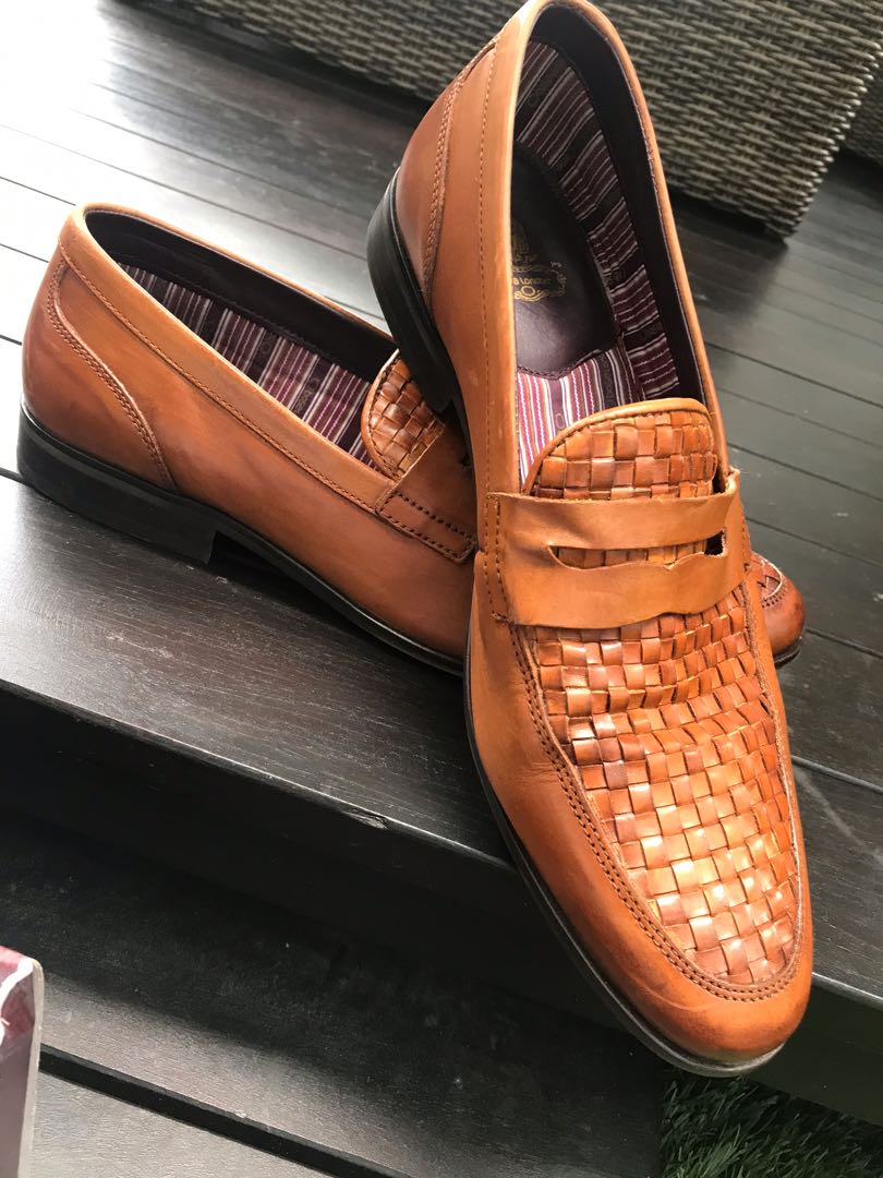 mens leather tan loafers