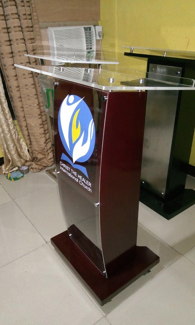 Lectern Podium Acrylic Rostrum Pulpit, Furniture & Home Living, Office