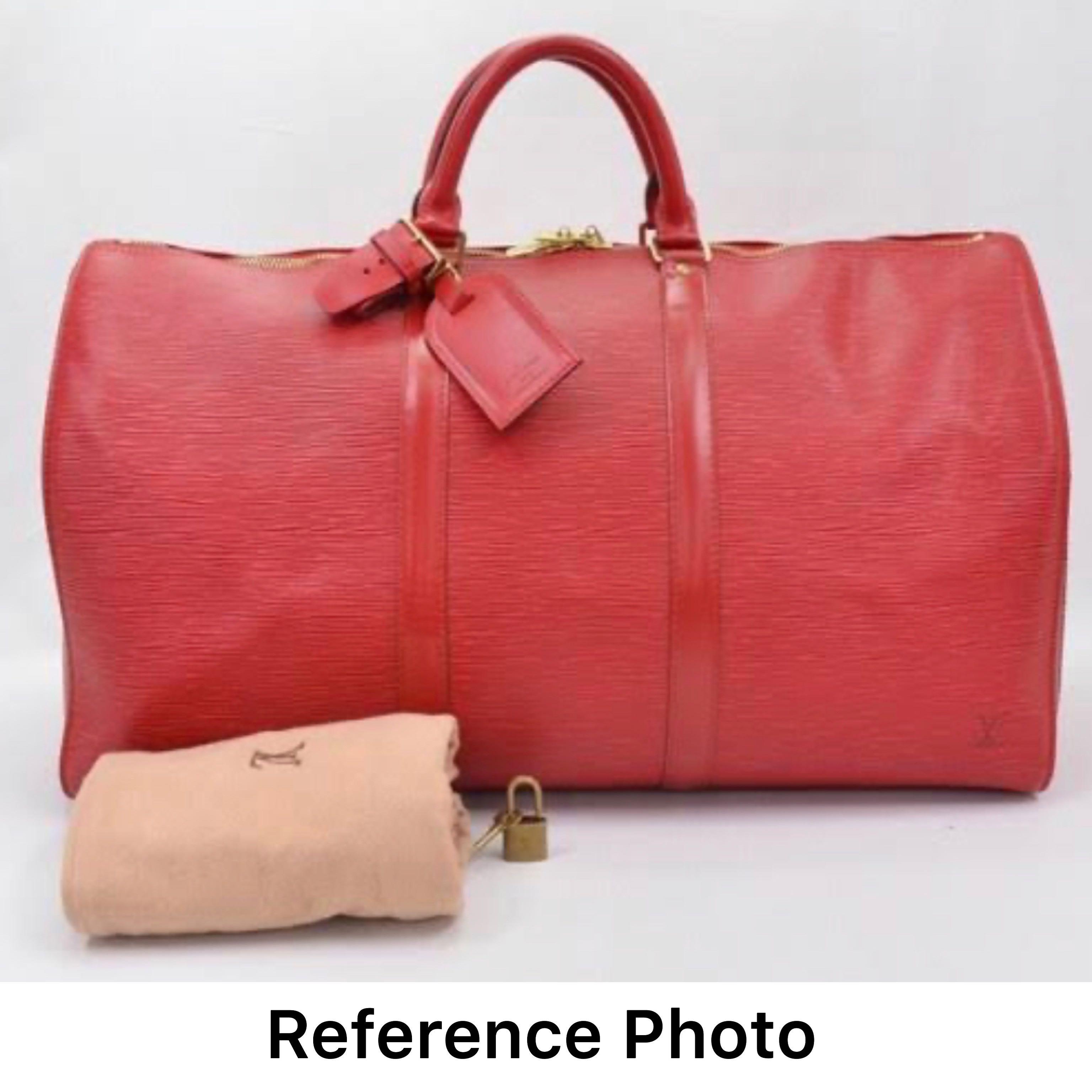 REPRICED Louis Vuitton Keepall 55 Holdall Bag in Red Epi Leather, Luxury,  Bags & Wallets on Carousell