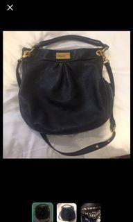 Marc Jacobs black leather bag with gold hardware