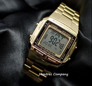 Montres Company 香港註冊公司(32年老店) 卡西歐 CASIO Data Bank 備忘錄 日行程 十年電池壽命 不鏽鋼錶帶 DB360 DB360G DB-360 DB-360G DB-360G-9 DB-360G-9A 黑金色 四款色有現貨64218660132737110