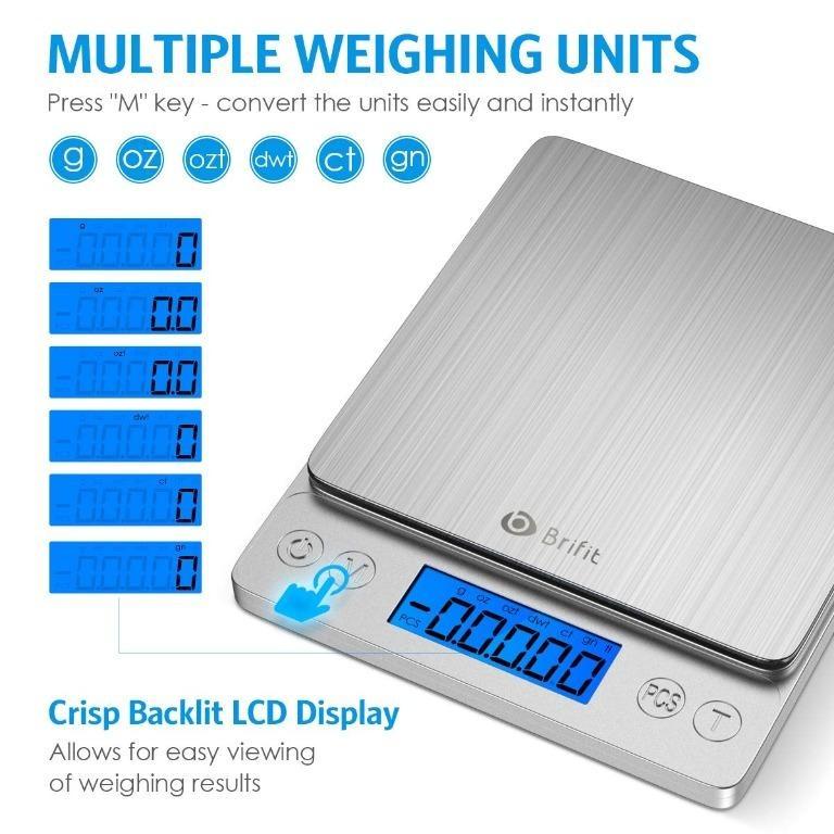 NoBrand Digital Scale Pocket Weight Scale, G/OZ/CT/OZT Quick Conversion,  LCD Back-Lit Display