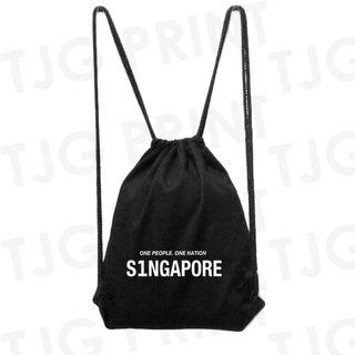 One people, One Nation Singapore Drawstring Bag