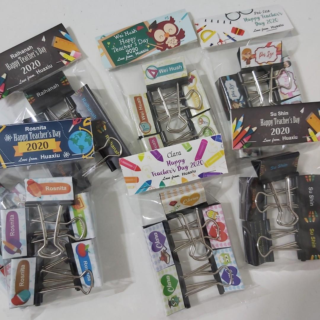 Personalized Customized Binder Clip Teachers Day Children S Day Gift Books Stationery Stationery On Carousell