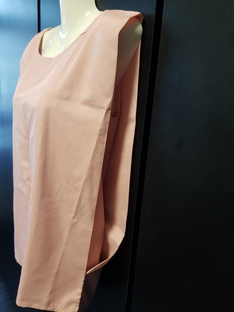Pink Rectangular top (Category: Blouses) located in Singapore. Submitted by mintshopper (Listing ID 1020924909, Image 2). Description: Brand New. Cutting is nice. see pictures for measurements..