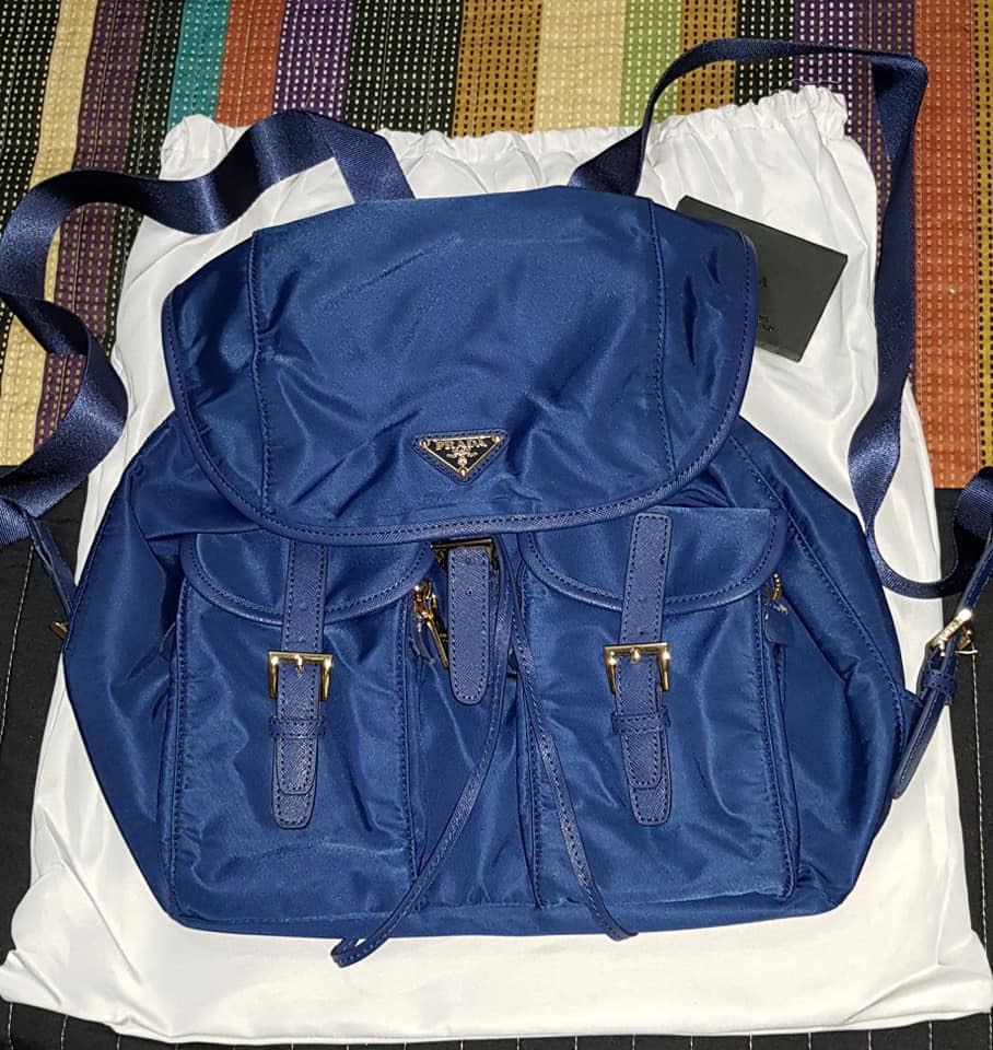 prada backpack blue