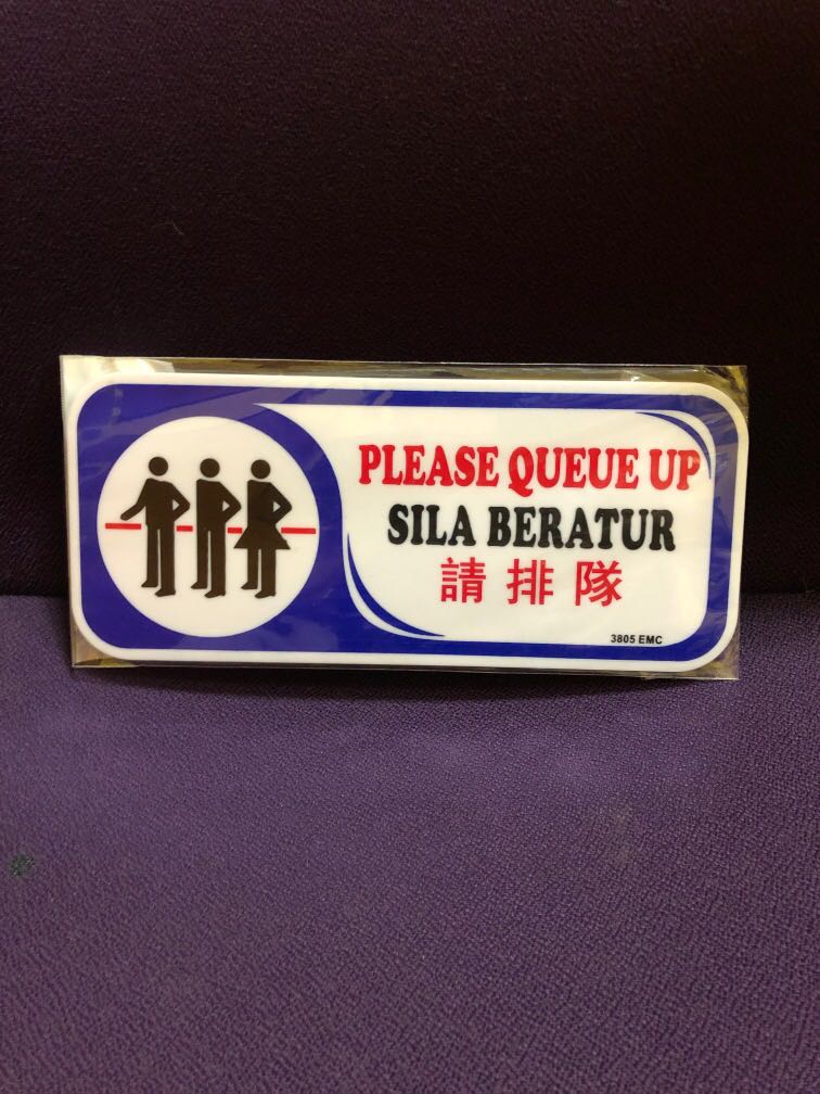 Queue Up sign, Hobbies & Toys, Stationery & Craft, Occasions & Party ...