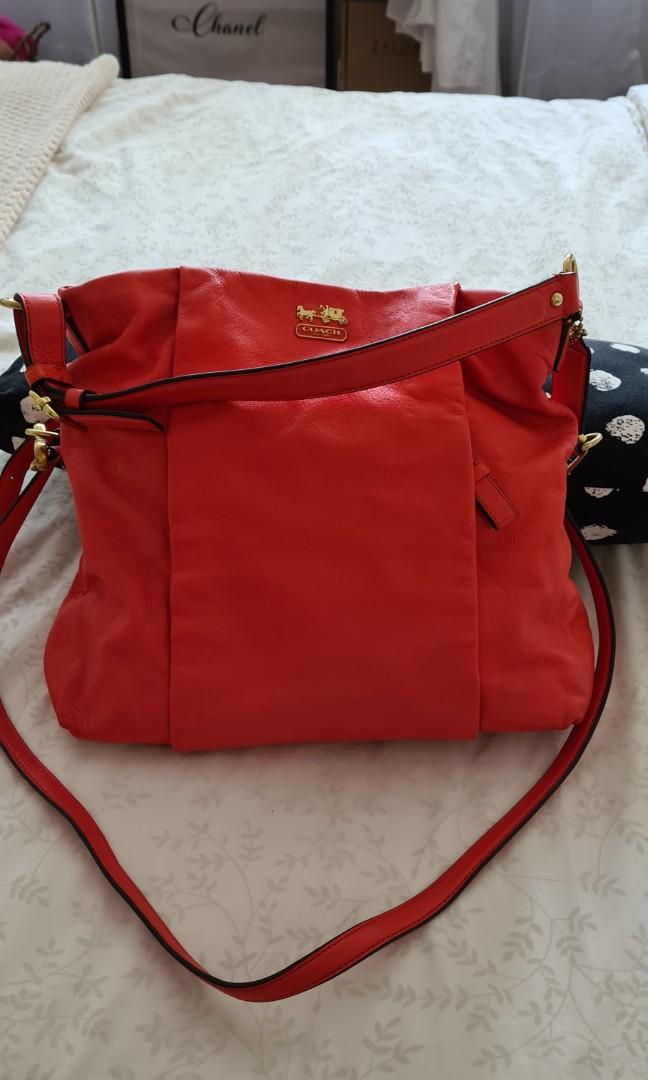 red sling bag