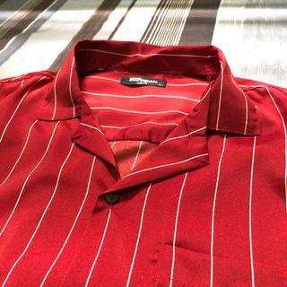 Red Stripe Cuban Shirt / Polo